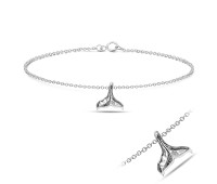 Little Whale Tail Silver Anklet ANK-553